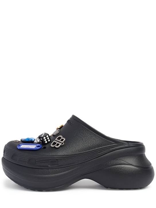 Balenciaga: Crocs rubber mules - Black/Jibbitz - men_0 | Luisa Via Roma