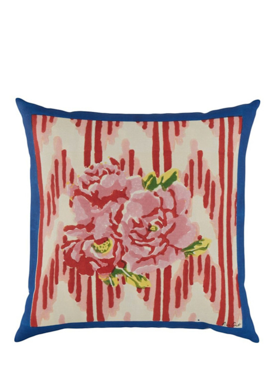 LISA CORTI: Nina Rose Blue cushion - ecraft_0 | Luisa Via Roma