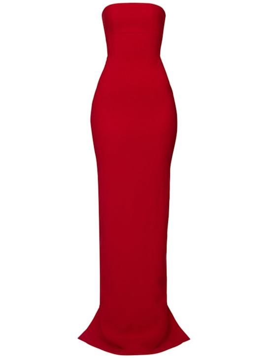 Mônot: Zoey strapless crepe long dress - women_0 | Luisa Via Roma