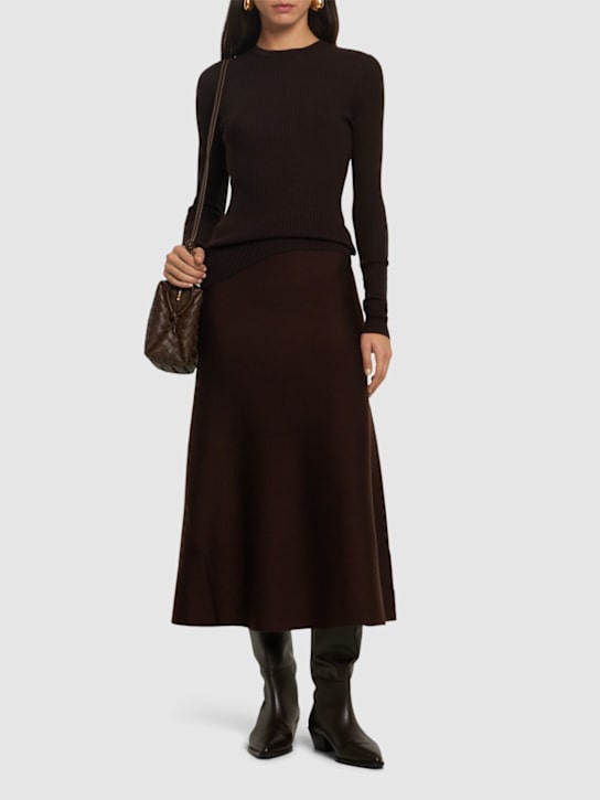 Gabriela Hearst: Freddie wool blend knit midi skirt - women_1 | Luisa Via Roma