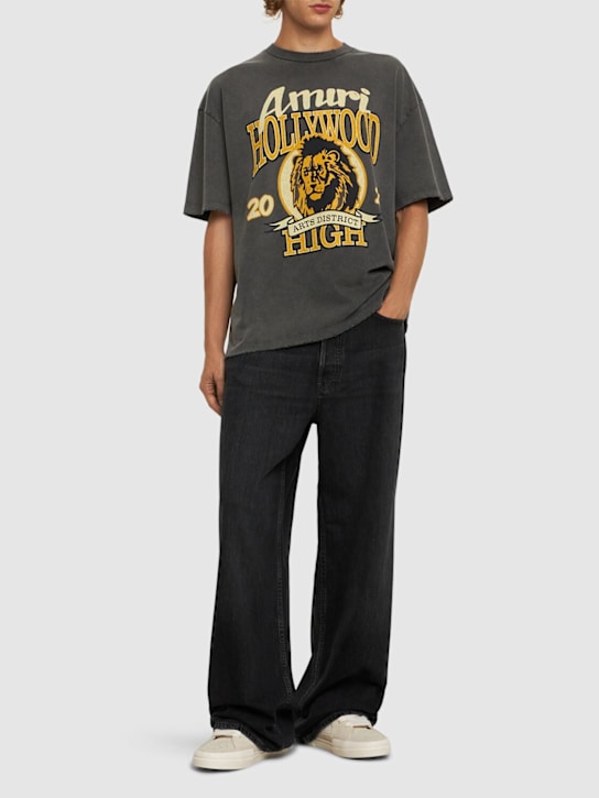 Amiri: High Lion Skater t-shirt - Washed Black - men_1 | Luisa Via Roma