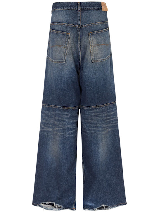 Balenciaga: 棉质牛仔阔腿裤 - Whisker - men_3 | Luisa Via Roma