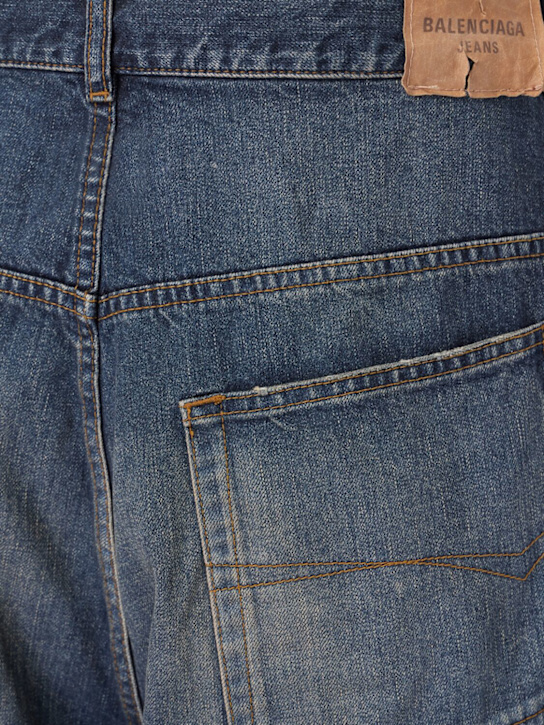 Balenciaga: 棉质牛仔阔腿裤 - Whisker - men_4 | Luisa Via Roma