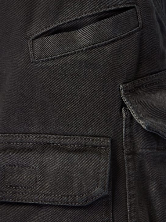 Balenciaga: 漂白棉质工装裤 - 漂白黑 - women_4 | Luisa Via Roma