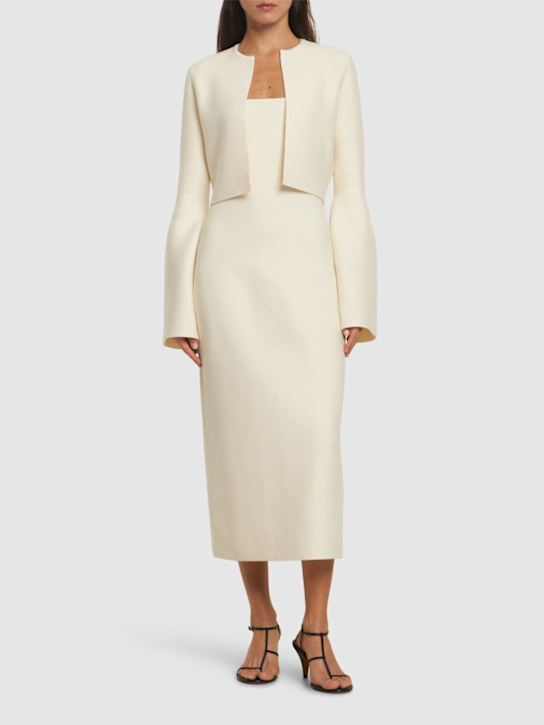 Gabriela Hearst: Immanuel strapless wool knit long dress - Ivory - women_1 | Luisa Via Roma