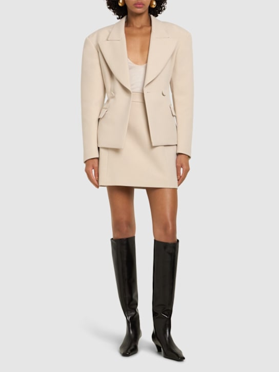 The Andamane: Trisha technical crepe mini skirt - Ivory - women_1 | Luisa Via Roma