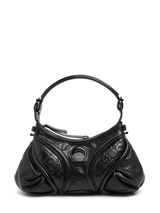 Marine Serre: Moonogram Futura leather mini bag - women_0 | Luisa Via Roma