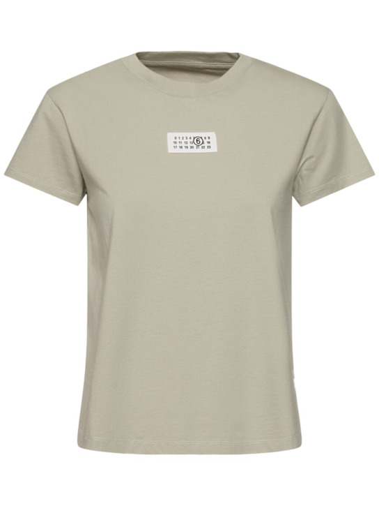 MM6 Maison Margiela: Camiseta con logo - women_0 | Luisa Via Roma