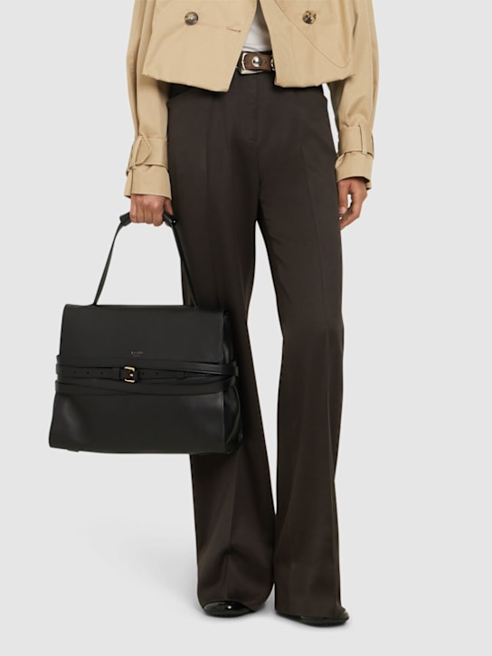 Moschino: Tie Me belted leather shoulder bag - women_1 | Luisa Via Roma