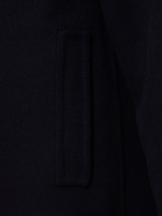 Valentino: Toile Iconographe wool caban coat - Navy - men_4 | Luisa Via Roma