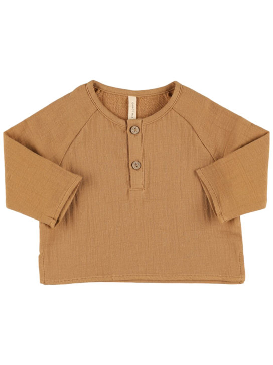 Quincy Mae: コットン長袖Tシャツ - kids-girls_0 | Luisa Via Roma