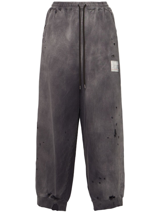 Mihara Yasuhiro: Sun distressed cotton pants - men_0 | Luisa Via Roma