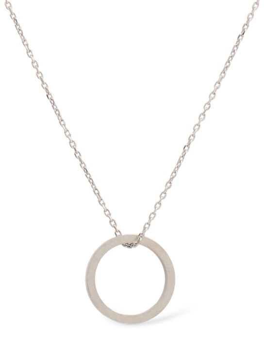 Maison Margiela: Logo engraved ring charm necklace - women_0 | Luisa Via Roma
