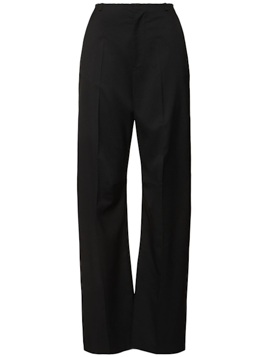 MM6 Maison Margiela: Viscose blend raw waist straight pants - women_0 | Luisa Via Roma