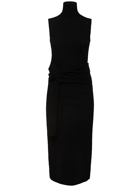 MM6 Maison Margiela: Knitted wool midi dress - women_0 | Luisa Via Roma