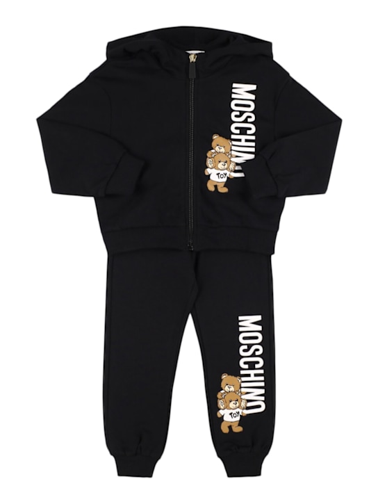 Moschino: コットンスウェットシャツ＆スウェットパンツ - kids-girls_0 | Luisa Via Roma