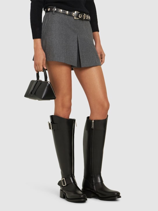 Dsquared2: 50mm Leather tall boots - women_1 | Luisa Via Roma