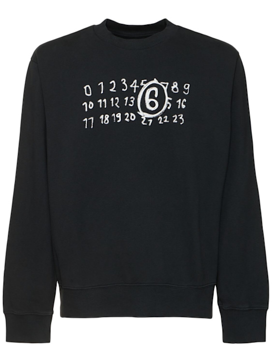 MM6 Maison Margiela: Glow-in-the-dark logo sweatshirt - men_0 | Luisa Via Roma