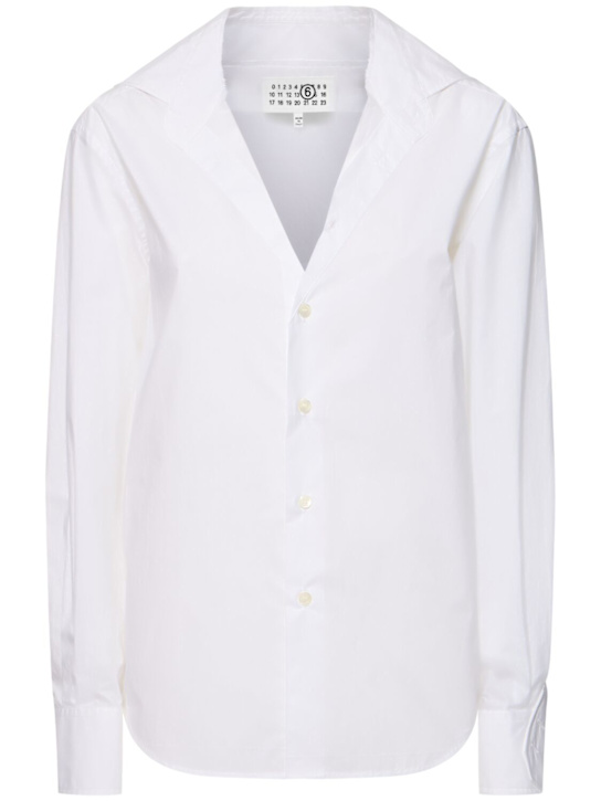 MM6 Maison Margiela: Camicia in popeline di cotone - women_0 | Luisa Via Roma