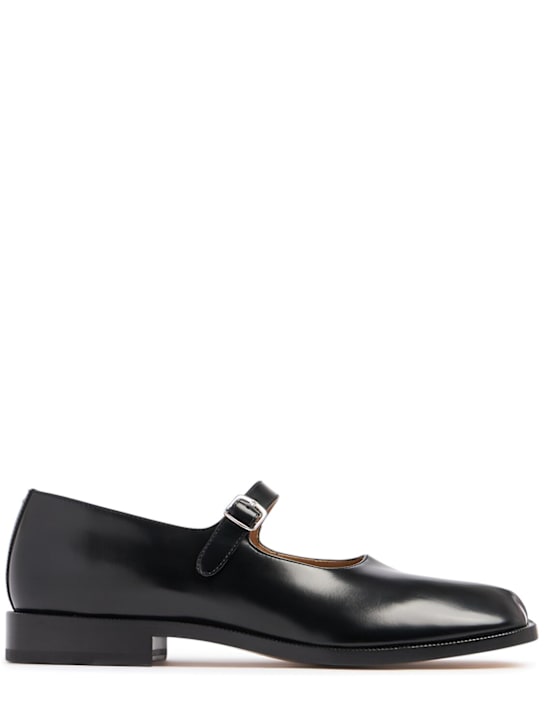 Maison Margiela: Tabi leather Mary Jane shoes - men_0 | Luisa Via Roma