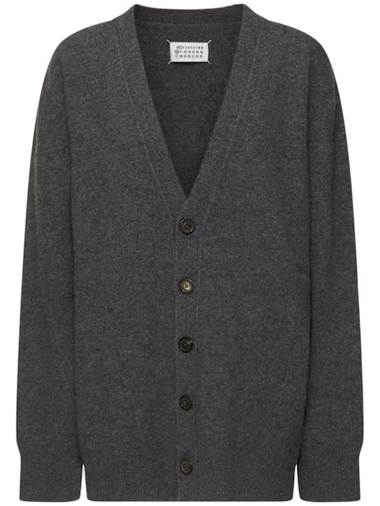 Maison Margiela: Washed wool cardigan - women_0 | Luisa Via Roma