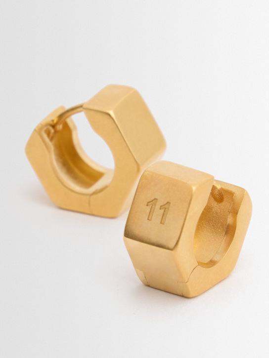 Maison Margiela: Bolt & nut hoop earrings - men_1 | Luisa Via Roma
