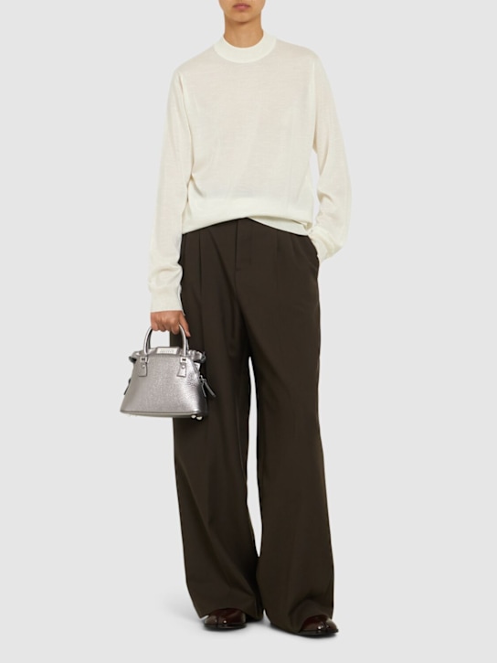Maison Margiela: Wool knit crewneck sweater - women_1 | Luisa Via Roma