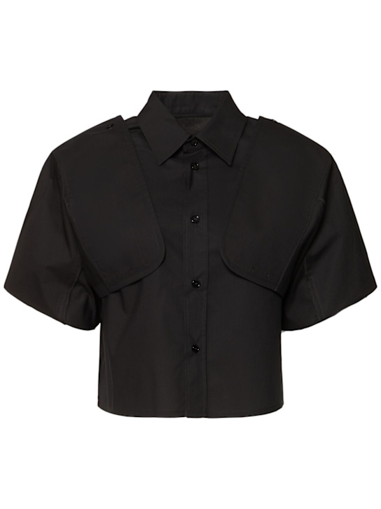 MM6 Maison Margiela: Cotton poplin shirt - women_0 | Luisa Via Roma