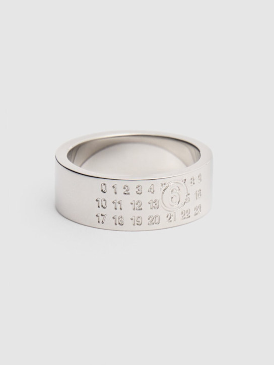 MM6 Maison Margiela: MM6 Minimal logo brass ring - men_1 | Luisa Via Roma
