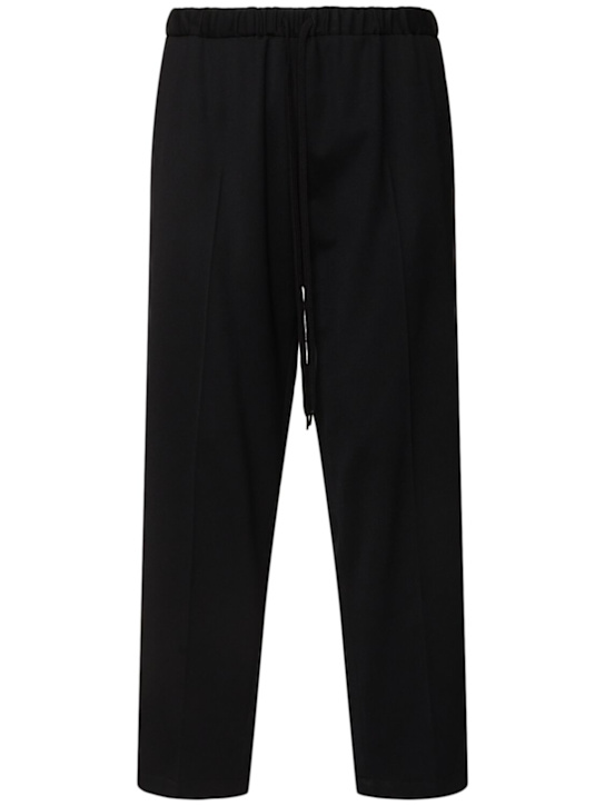 MM6 Maison Margiela: Tailored wool blend pants - men_0 | Luisa Via Roma