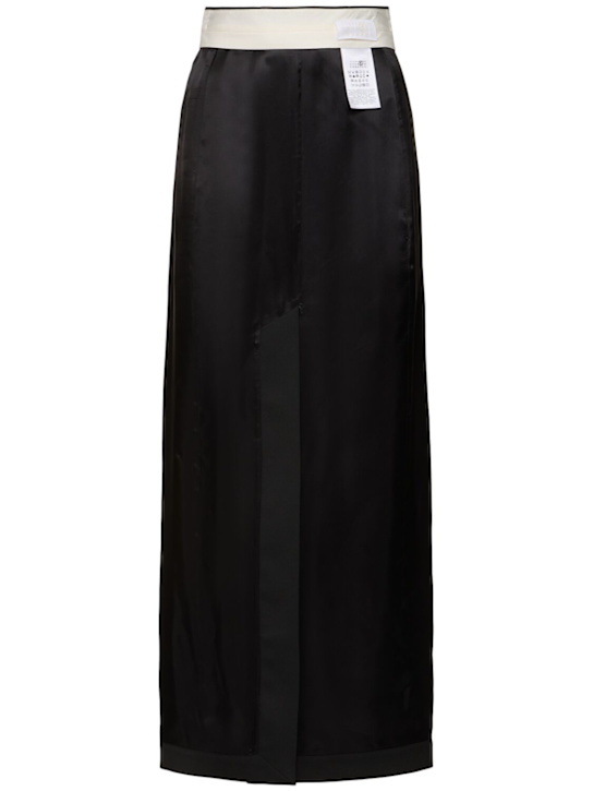 MM6 Maison Margiela: Viscose satin long skirt - women_0 | Luisa Via Roma