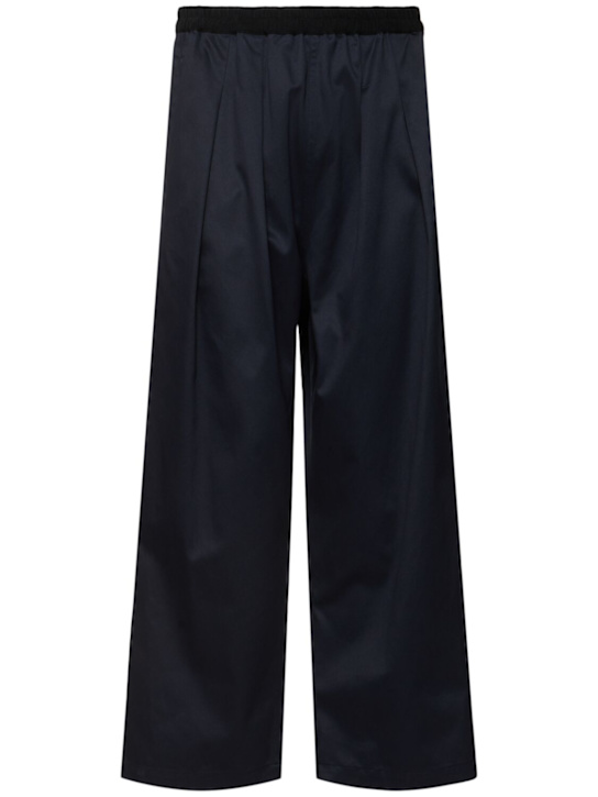 Maison Margiela: Pleated cotton wide leg pants - men_0 | Luisa Via Roma