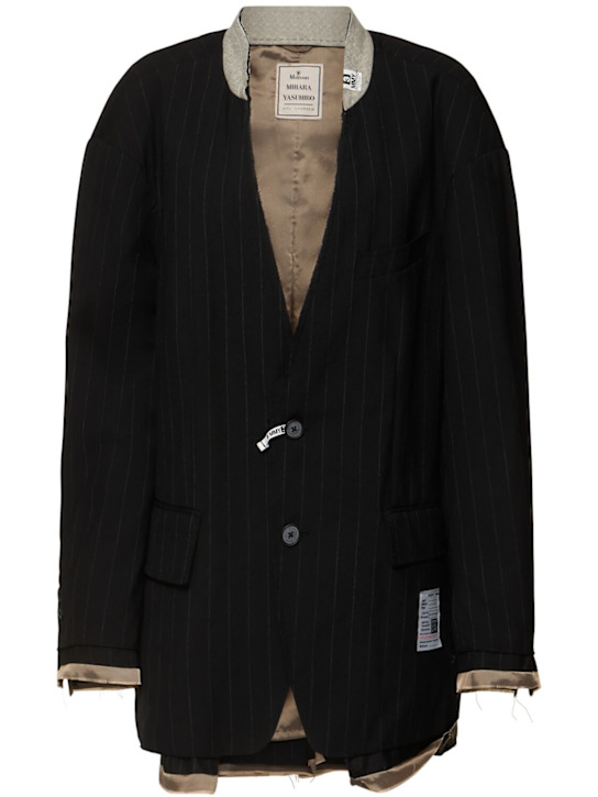 Mihara Yasuhiro: Collarless wool blazer - women_0 | Luisa Via Roma