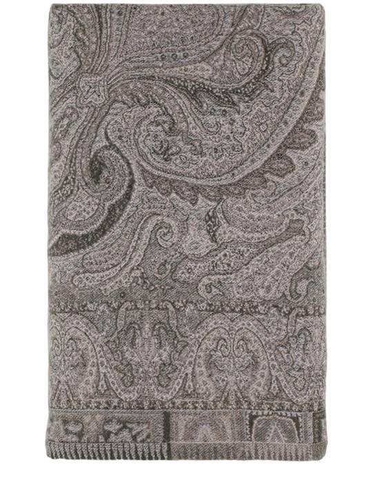 Etro: Carvin wool throw - Grey - ecraft_0 | Luisa Via Roma