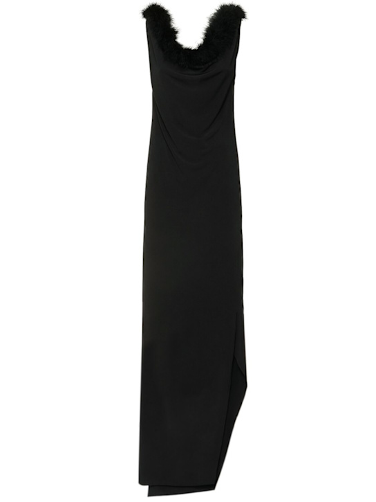 Coperni: Boa jersey midi dress - Black - women_0 | Luisa Via Roma