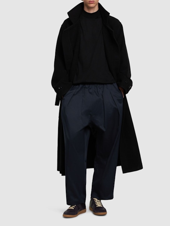 Maison Margiela: Pleated cotton wide leg pants - men_1 | Luisa Via Roma