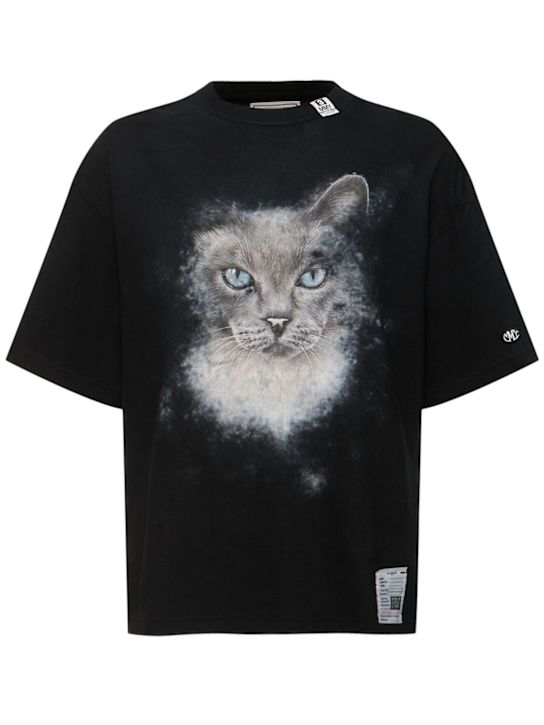 Mihara Yasuhiro: Cat printed cotton jersey t-shirt - women_0 | Luisa Via Roma