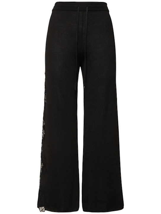 Ermanno Scervino: Embroidered wool blend knit pants - women_0 | Luisa Via Roma