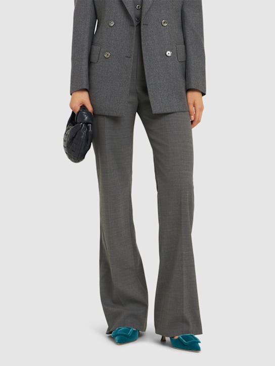 Manolo Blahnik: 50mm Maysale velvet mules - women_1 | Luisa Via Roma