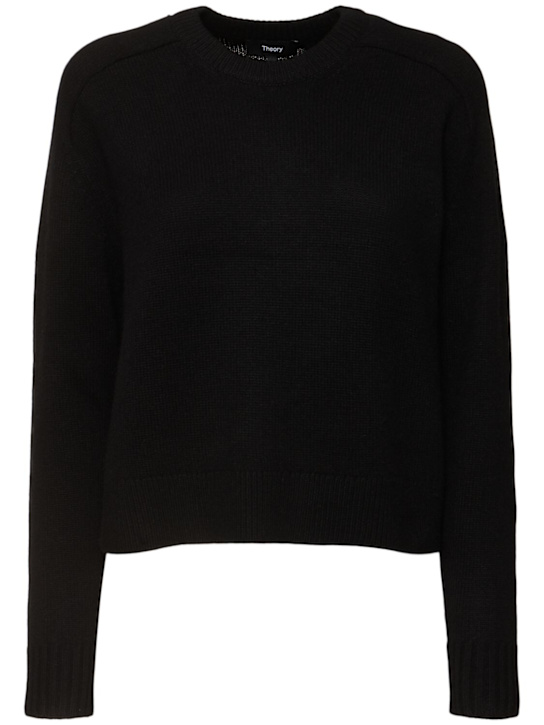 Theory: Cropped cashmere crewneck sweater - women_0 | Luisa Via Roma