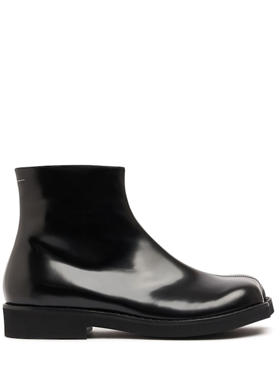 MM6 Maison Margiela: Leather ankle boots - men_0 | Luisa Via Roma