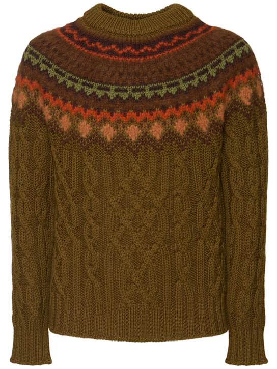 Moncler Grenoble: Carded virgin wool crewneck sweater - men_0 | Luisa Via Roma