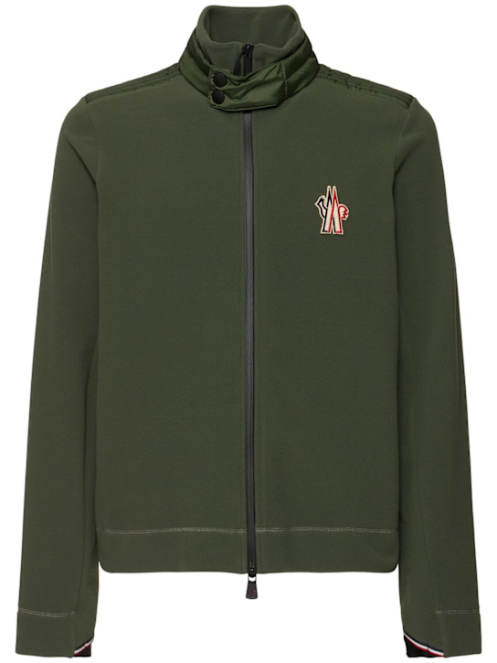 Moncler Grenoble: Logo stretch tech zip-up cardigan - men_0 | Luisa Via Roma