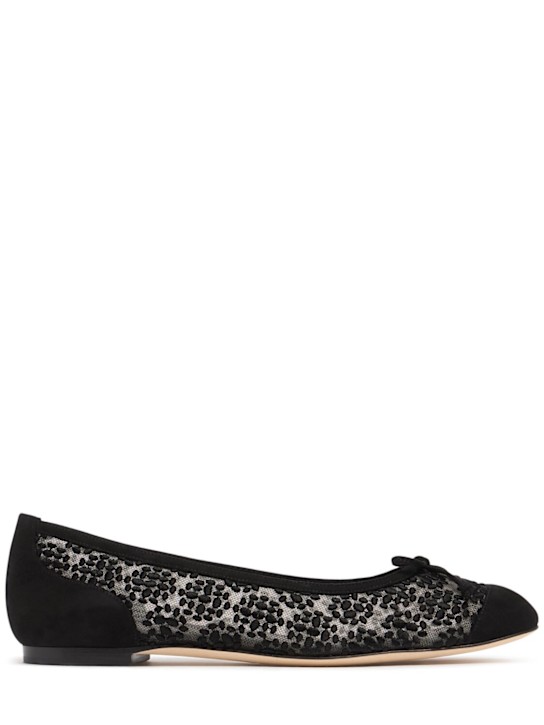 Manolo Blahnik: 10mm Capbal lace ballerina flats - women_0 | Luisa Via Roma