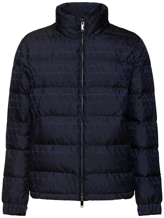 Valentino: Daunenjacke aus Jacquard - Dunkelblau - men_7 | Luisa Via Roma