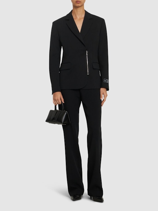 MSGM: Wool blend jacket w/ zip - women_1 | Luisa Via Roma