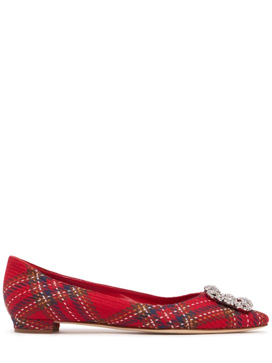 Manolo Blahnik: 10mm Hangisiflat wool ballerinas - women_0 | Luisa Via Roma