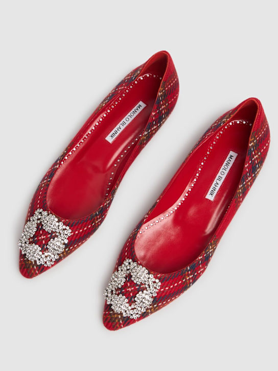 Manolo Blahnik: 10mm Hangisiflat wool ballerinas - women_2 | Luisa Via Roma