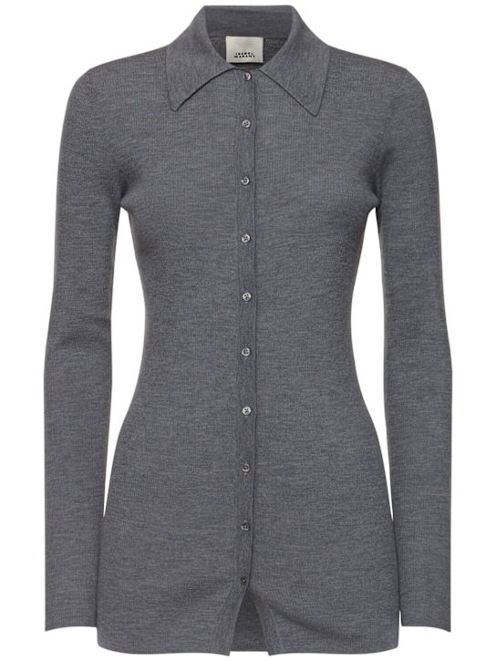 Isabel Marant: Elvira wool blend cardigan - women_0 | Luisa Via Roma