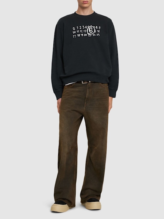 MM6 Maison Margiela: Glow-in-the-dark logo sweatshirt - men_1 | Luisa Via Roma